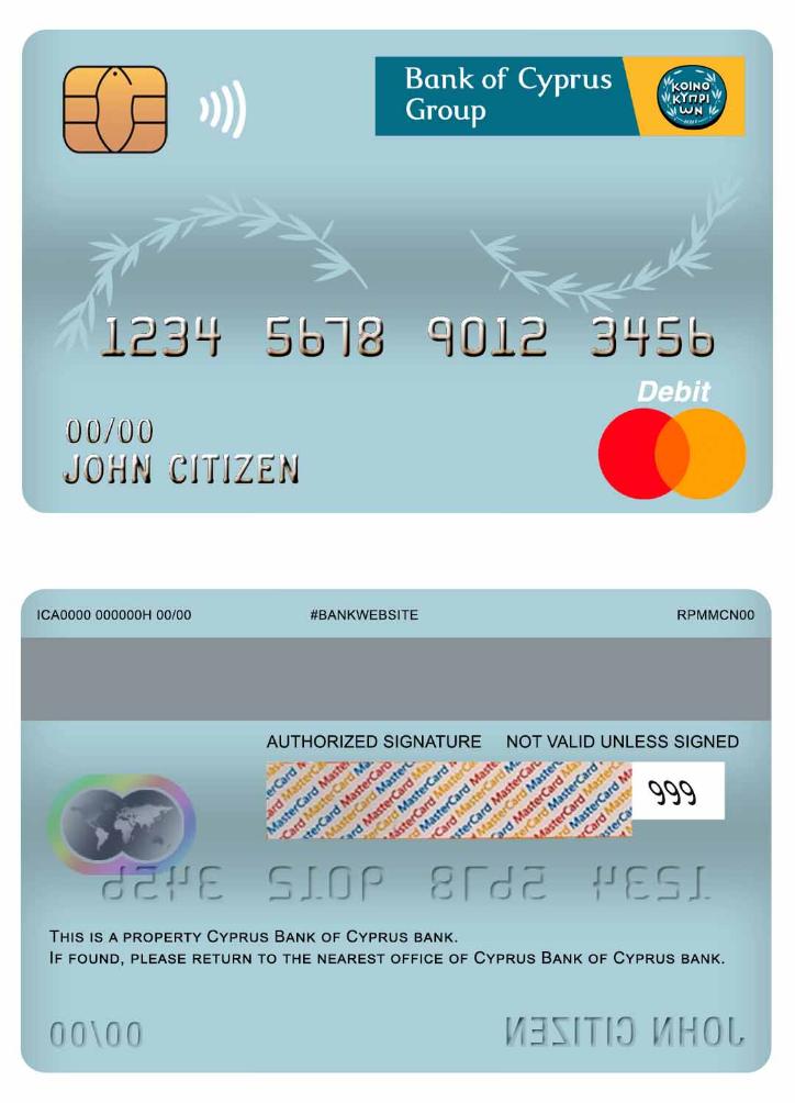 Cyprus Bank of Cyprus bank master debit card
